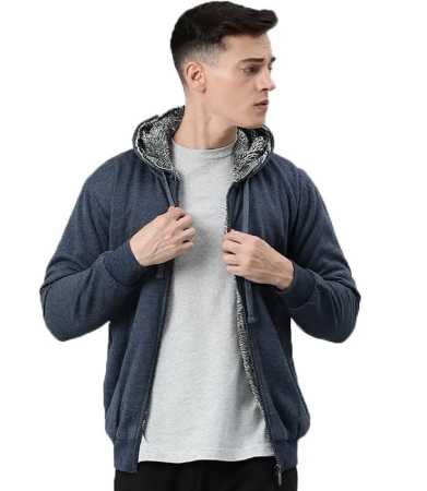 ADBUCKS Winter Wear Sweatshirt Hoodie with Zipper Cotton Fleece Jacket for Men’s